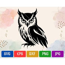 Owl | svg - eps - dxf - png - jpg | High-Quality Vector | Cricut Explore | Silhouette Cameo