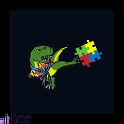 Trex Dinosaur Puzzle Piece Autism Awareness Boys Kids Svg, Autism Svg, Autism Awareness Day Svg, Awareness Svg, Autism D