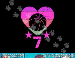 Kids Basketball Birthday 7 Year Old Boy Girl Seventh 7th Birthday  png, sublimation copy