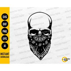 Paisley Bandana Skull SVG | Skeleton SVG | Paisly Gangster Gang Gothic Goth Thug | Cricut Cut Files Clip Art Vector Digi