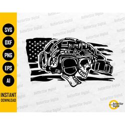 US Soldier Skull With Night Vision Goggles SVG | Military T-Shirt Decal Sticker | Cricut Cutting File Clip Art Vector Di
