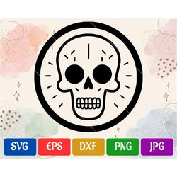 Skull | svg - eps - dxf - png - jpg | Silhouette Cameo | Cricut Explore | Black and White Vector Cut file for Cricut