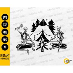 camping skeletons svg | happy campers svg | camp t-shirt graphics decal | cricut cutting file cuttable clipart vector di