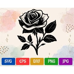 Rose SVG | High-Quality Vector Cut file for Cricut | svg - eps - dxf - png - jpg | Silhouette Cameo | Cricut Explore
