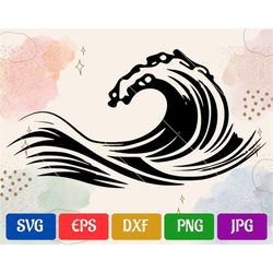 Wave | svg - eps - dxf - png - jpg | High-Quality Vector | Silhouette Cameo | Cricut Explore