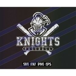 Knights Baseball cutfile svg dxf png eps instant download vector school spirit distressed logo
