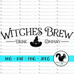salem witches brew drink company, witch hat, halloween adult drinking svg, clipart, print and cut file, stencil, silhoue