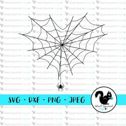 Spiderweb Heart SVG, Spooky, Haunted House, Halloween Decor, Gothic, Horror Clipart, Print and Cut File, Stencil, Silhou