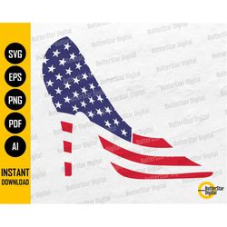 USA High Heels SVG | American Stiletto | Women's Shoes | Cricut Cutting File | Silhouette | Clipart Vector | Digital Dow