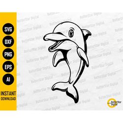Cute Baby Dolphin SVG | Swim Water Summer Island Dive Sea Ocean Waves | Cutting File Cuttable Clipart Vector Digital Dow