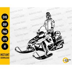 snowmobile rider svg | winter svg | snowmobiler illustration shirt decal logo | cricut cutting file printable clipart di