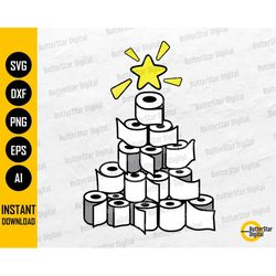 Toilet Paper Christmas Tree SVG | Funny Quarantine Christmas 2022 | Cricut Silhouette Cut Printable Clipart Digital Down