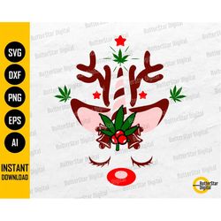Cannabis Reindeer Unicorn SVG | Stoner Christmas | Marijuana Weed Pot | Cricut Silhouette Printable Clipart Digital Down