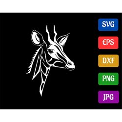 Giraffe | svg - eps - dxf - png - jpg | Black and White Vector | Silhouette Cameo | Cricut Explore