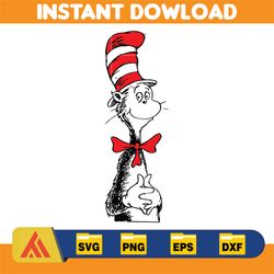 Dr.Suess Svg, Dxf, Png, Dr.Suess book Png, Dr. Suess Png, Sublimation, Cat in the Hat cricut, Instant Download (43)