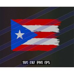 Puerto Rican Flag Png eps svg dxf instant download cricut cutfile distressed vector torn ripped