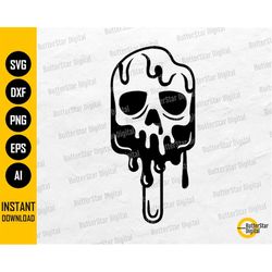 Dripping Popsicle Skull SVG | Summer Ice Cream Decal T-Shirt Sticker Graphics | Cutting File Printable Clipart Vector Di