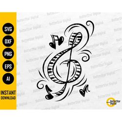 Piano Keys Treble Clef SVG | Musical Note SVG | Music T-Shirt Wall Art Decals | Cutting File Printable Clipart Vector Di