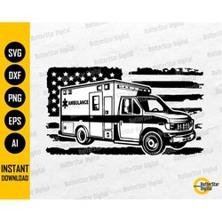 US Ambulance SVG | USA Paramedic Svg | American Rescue Svg | Medical Svg | Cricut Silhouette Printable Clipart Vector Di