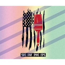 Flag Painter svg dxf png eps Distressed US trade