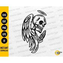 Skeleton Angel SVG | Heaven SVG | Skull SVG | Graveyard Death Soul Ghost Good Spirit Life | Cut Files Clip Art Vector Di