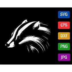 Badger SVG | Black and White Vector Cut file for Cricut | svg - eps - dxf - png - jpg | Cricut Explore | Silhouette Came