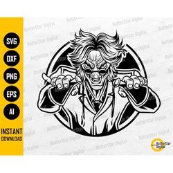 Mad Scientist SVG | Evil Genius SVG | Science T-Shirt Decal Vinyl Stencil Graphics | Cricut Cut Files Clip Art Vector Di