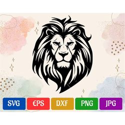 Lion | svg - eps - dxf - png - jpg | Silhouette Cameo | Cricut Explore | Black and White Vector Cut file for Cricut
