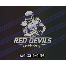 Red Devils Football svg dxf png eps cricut cutfile school football cheer team Spirit logo