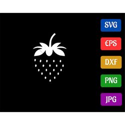 Strawberry | svg - eps - dxf - png - jpg | Silhouette Cameo | Cricut Explore | Black and White Vector Cut file for Cricu