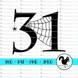 October 31st Spiderwebs, Spooky, Haunted House, Halloween Decor, Black SVG, Clipart, Print and Cut File, Stencil, Silhou