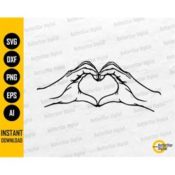 female hand heart sign svg | love tattoo decal t-shirt sticker graphics | cricut silhouette cut file clip art vector dig