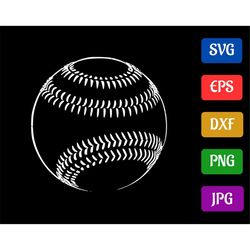 Baseball SVG | Black and White Vector Cut file for Cricut | svg - eps - dxf - png - jpg | Cricut Explore | Silhouette Ca