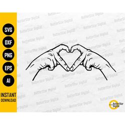 Fingers Heart Sign SVG | Cute Love Decal T-Shirt Sticker Art Graphics | Cricut Silhouette Cutting File Clipart Vector Di