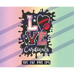Love Cardinals Football instant download cricut cutfile PNG svg dxf eps vector file logo