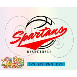 Spartans Basketball cutfile download svg dxf png eps School spirit logo
