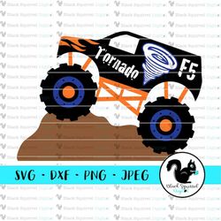 Tornado Monster Truck Party, Big Truck, F5, Motor Madness, Truck Jam, Flames Midwest SVG, Clipart, Print & Cut File, Ste