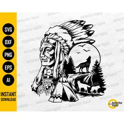 Native American Village SVG | Indigenous People SVG | Wolf Pack SVG | Cricut Cutting Files Printable Clip Art Vector Dig
