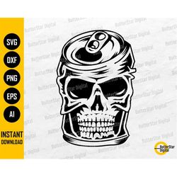 Skull Beer Can SVG | Soda Can SVG | Soda Pop SVG | Alcoholic Drink Bar Canister Tallboy | Cutting File Clipart Vector Di