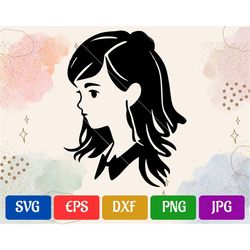 Girl | svg - eps - dxf - png - jpg | Cricut Explore | Silhouette Cameo | High-Quality Vector Cut file for Cricut
