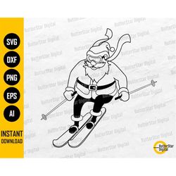 santa claus skiing svg | funny christmas t-shirt vinyl graphics | cricut cut files silhouette cuttable clipart vector di