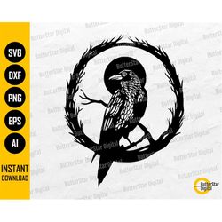Gothic Crow SVG | Raven SVG | Halloween Shirt Tattoo Decal Wall Art Design | Cutting File Papercutting Clipart Vector Di