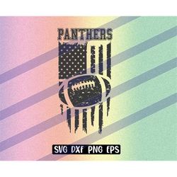 Panthers Football US flag svg dxf png eps cricut cutfile school football cheer team Spirit logo