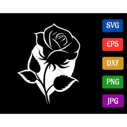 Rose | High-Quality Vector | svg - eps - dxf - png - jpg | Cricut Explore | Silhouette Cameo