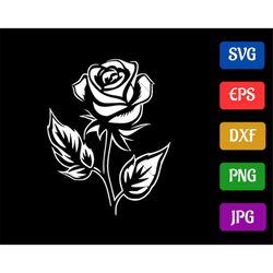 Rose | svg - eps - dxf - png - jpg | High-Quality Vector | Cricut Explore | Silhouette Cameo
