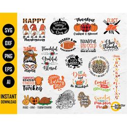 Thanksgiving BUNDLE SVG | Autumn SVG | Fall Svg | Fall Design Shirt Decor Quotes | Cricut Cut File Printable Clip Art Di