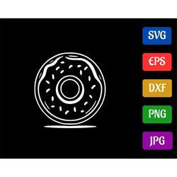 Donut | svg - eps - dxf - png - jpg | High-Quality Vector | Silhouette Cameo | Cricut Explore