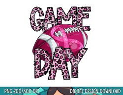 Leopard Game Day Pink American Football Tackle Breast Cancer png, sublimation copy