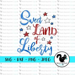 Sweet Land of Liberty, Fourth of July, First Independence Day, Patriotic Girl, USA SVG, Clipart, Cut File, Digital Downl