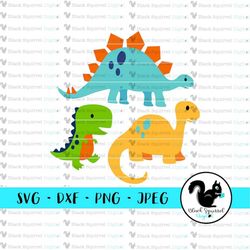 Dinosaur Bundle Birthday Pack Jurassic T-Rex Steg Bront Dino Theme, SVG, Clipart, Print and Cut File, Stencil, Silhouett